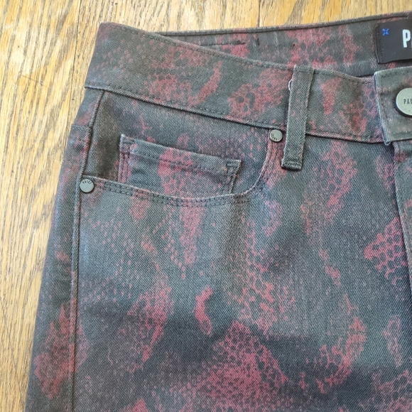 PAIGE Hoxton Ultra Skinny Jeans, Red Snakeskin, 27 - Picture 7 of 10